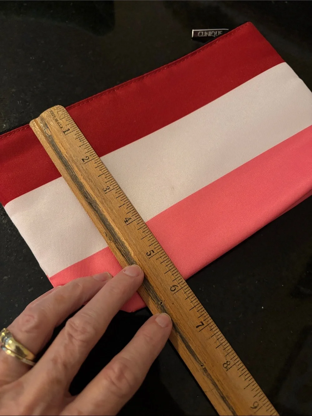 Kate Spade x Clinique Striped Cosmetic Pouch in Red, White & Pink Hello Gorgeous